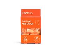 EarHub Premium Soft Foam Earplugs Orange 10 Pairs