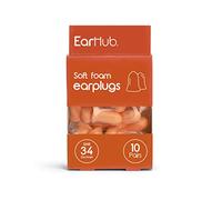 EarHub - Premium Soft Foam Earplugs Orange SNR 34dB - 10 Pairs of Noise Cancelling Foam Great for Sleep, Flying and Concerts. Reusable Protection for Your Ears - for A Calmer, Quiet Experience.