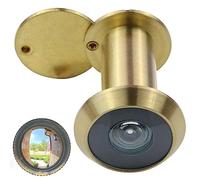 Earl Diamond - Peep Holes for Door, Solid Brass 200-Degree Door Viewer Peephole with Heavy Duty Rotating Privacy Cover for 1-3/8" to 2-1/6" Doors for Home Office Hotel, Satin Gold