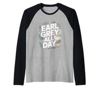Earl Grey All Day Cozy Tea Time Design Raglan Baseball Tee