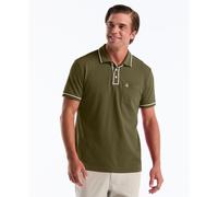 Earl Pique Polo In Dusty Olive