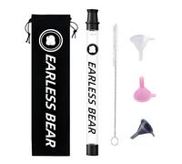 EARLESS BEAR Shot Straw, Shot Holder Straw, Universal Fits, Includes Velvet Storage Bag, Cleaning Brush, Funnel, 5 Pieces