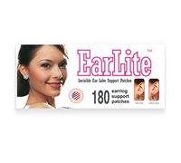 EarLite 180 (60 Ea X 3 packs) Invisible Earring Ear-Lobe Support Waterproof Patches in ZipLock Pouch …