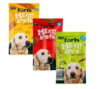 Eārls by AIdl - Meaty Chicken Strips 200g + Meaty Beef Strips 200g + Chicken, Beef & Lamb Meaty Rolls 135g | Dog Treats | With Vitamin A+E [Total 535g]