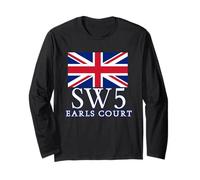 Earls Court Tshirt Postcode SW5 London UK Long Sleeve T-Shirt