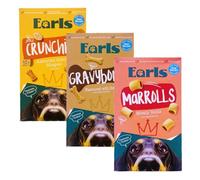 Eārls Gravybones Flavoured With Beef & Crunchies Assorted Biscuit & Marrolls Meaty Rolls | Oven Baked Biscuit | With Omega 3 Oils & Minerals | 500g Each [TOTAL 1500g]