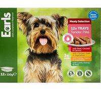 Earls Meaty Selection Tender Pate Dog Food 12x150g - Grain Free, Complete & Balanced Wet Food Trays - Beef, Chicken, Turkey, Lamb Recipes - No Added Artificial Flavourings