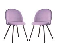 earlville fabric purple dining chairs with wooden legs in pair