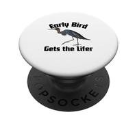 Early Bird Gets Lifer Funny Birding Humor PopSockets Adhesive PopGrip