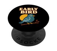 Early Bird Sunrise Humor Design PopSockets Adhesive PopGrip