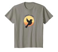 Early Bird Sunrise Silhouette Retro Nature T-Shirt, Kids, Slate, 4 Years