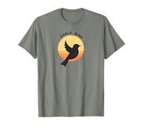 Early Bird Sunrise Silhouette Retro Nature T-Shirt, Men, Olive Heather, M