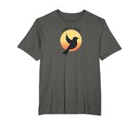 Early Bird Sunrise Silhouette Retro Nature T-Shirt, Men's Big and Tall, Asphalt, 3X Tall