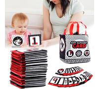 Early Childhood Enlightenment Book,26 Pcs Baby Soft Alphabet Cards Toys,Learning Flash Alphabet Number Cards with Storage Bag,Education Preschool Learning Toy,Washable Letter Early Educational Toy