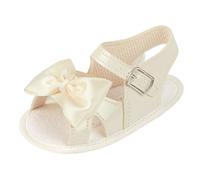 EARLY DAYS Baby Sandals -Girl Sandals, Soft Sole Baby Pram Shoes For Summer, Baby Girl Pre Walker Shoes, Made in the UK, Ivory Patent, 0 UK Child