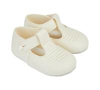 EARLY DAYS Baypods, Soft Solé Boys & Girls Pre Walker Shoes, T-Bar Style w/Hole Punch, Cream, 1 UK Child