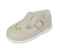 EARLY DAYS Baypods, Toddler Shoes with Hard Sole, Baby Boys & Baby Girls First Walking Shoes with Anti-Slip Sole, First Walkers, Petal Punch Design, Made in Britain, Biscuit, 5 UK Child
