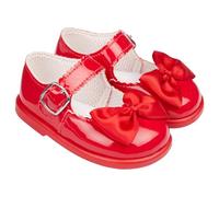 EARLY DAYS Baypods, Toddler Shoes with Hard Sole, Baby Girls First Walking Shoes with Anti-Slip Sole, First Walkers, Made in England, Red Patent, 3 UK Child