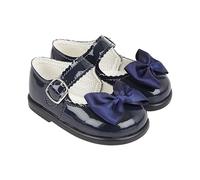 EARLY DAYS Baypods, Toddler Shoes with Hard Sole, Baby Girls First Walking Shoes with Anti-Slip Sole, First Walkers, Made in England, Navy Patent, 4 UK Child
