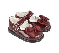 EARLY DAYS Baypods, Toddler Shoes with Hard Sole, Baby Girls First Walking Shoes with Anti-Slip Sole, First Walkers, Made in England, Burgundy Patent, 2 UK Child