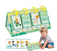 Early Education Learning Cards, Action Words Flash Cards,Kid's Cognition Cognition English Learning Cards - Compact Size Desk Toy Pair
