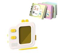 Early Education Machine with Erasable LCD Screen & Flashcards Bilingual Reading/Writing Practice Educational Toy for Kids