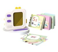 Early Education Machine with Erasable LCD Screen & Flashcards Bilingual Reading/Writing Practice Multilingual Educational Flashcards