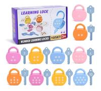 Early Education Matching Numbers And Letters Unlocking Game Key Infant Educational Toy(Macaron 10 pack color box)
