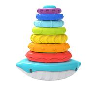 Early Education Toys Baby Stacking Toys Montessori Toddler Sensory Stacking Rings Sounds Learning Educational Toys for Ages 6 to 18 Months Fine Motor Skills Development (Blue, One Size)