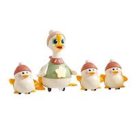 Early Education Toys - Family Playing On Their Stomachs Walking With Ducklings Swaying Luminous Crawling Toys (A, 20x19.5x15.5CM)