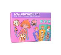 Early Education Toys Human Body Model for Kids Juniors Puzzles Anatomy Learning Puzzle Montessori Body Parts Educational Toys for Understanding Muscles and Skeleton (One Size)