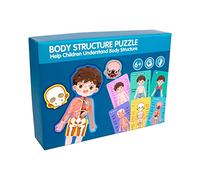 Early Education Toys Human Body Model for Kids Juniors Puzzles Anatomy Learning Puzzle Montessori Body Parts Educational Toys for Understanding Muscles and Skeleton (Blue, One Size)