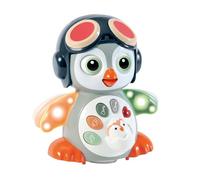 Early Education Toys Wobbling Penguin With Lights Music And Stories For Teens And Adults Metal ABS AkJ176 (White, 17X12CM)