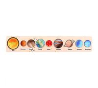 Early Education Toys Wooden Puzzles for Toddlers Space Puzzle Solar System Learning Activity Montessori Preschool Development Educational (D, One Size)