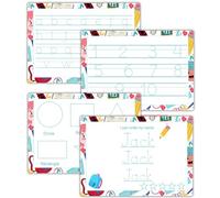 Early Education Writing Mats for Toddlers - Trace Alphabet, Numbers, Shapes & Custom Name | 4 Reusable Laminated Boards with Pen | Classroom-Inspired Border Design
