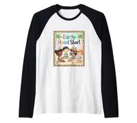Early Head Start Leopard Print Children On The Beach Raglan Baseball Tee