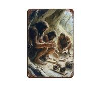Early Human Art Creation Tin Sign Vintage Metal Pub Club Cafe Bar Home Wall Art Decoration Poster Retro 8x12inch(20x30cm)