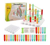 Early Learning Blocks - Stacking Threading Toys, Two Player Battle Game with Colorful Pieces, Sensory Education Kit with Counting & Problem Solving Activities, Fun Focus Tool for Calm Play