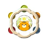 Early Learning Cartoon Hand Drum Rattle Bells Toy for Toddlers Hearing Development Hand Eye Coordination Soothing Toy for Toddler Percussion Rattle