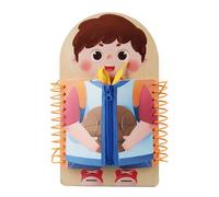 Early Learning Dressing Trainer Wooden Dressing Practice Board for Motor Skills and Hand Eye Coordination Development Educational Life Skills Toy for Toddler