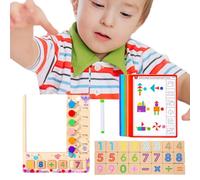 Early Learning Educational Toy - 29.7 x 25.7 x 1 cm - Wooden Number Counting Games | Colorful Educational Toys for Teaching Numbers | Fun Educational Blocks for Teaching Numbers