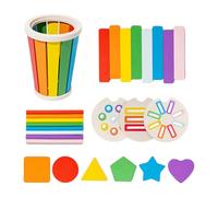 Early Learning Sorting Toy Featuring 3 Interchangeable Lids and 26 Pieces Designed for Child Development Activities Childrens Wooden Shape and Color Classification Sensory Toy for Fine Motor Control