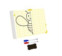 Early Learning Symmetrical Drawing Tool with Gridded Templates Board Kids Hands on Educational Toy Set Gridded Symmetric Art Set