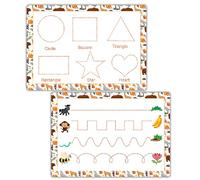 Early Learning Tracing Sheets for Toddlers - Reusable Shape & Line Practice Board | Double-Sided Wipe-Clean Mat for Writing and Hand Control