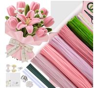 EARLY MINDS 500 Pipe Cleaners in 5 Colors for DIY Flower Crafts, Pink