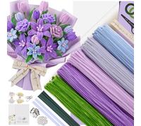 EARLY MINDS 500 Pipe Cleaners in 5 Colors for DIY Flower Crafts, Purple