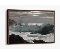 Early Morning After a Storm at Sea,Winslow Homer Canvas Floater Frame Print Picture Art - Walnut Frame 18 inch wide x 12 inch high