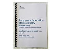 Early Years Foundation Statutory Framework for Group and School Based Providers updated 1st September 2026