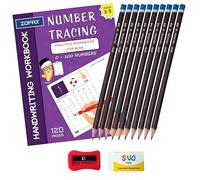 Early Years Home Learning Workbook with Pencil Writing Kit Set, Preschool Activity, Number Tracing Book, Learn to Write Alphabet, Fine Motor Skills