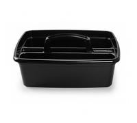 EarlyGrow Cleaning Tidy Caddy with Handle, Dual Compartment Storage Tote Organiser for Bathroom, Kitchen, Garden, Office, Arts and Crafts (Black)